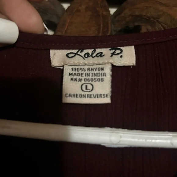 Lola Maroon Floral Embroidered BoHo Blouse - Picture 4 of 4